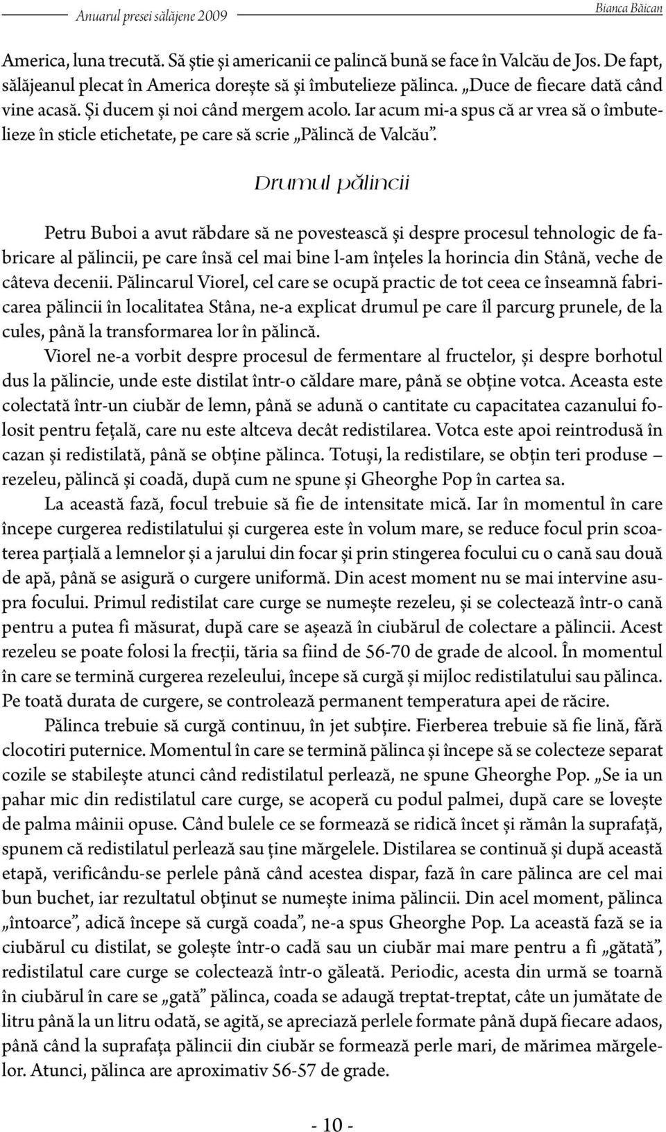 Drumul pălincii Petru Buboi a avut răbdare să ne povestească și despre procesul tehnologic de fabricare al pălincii, pe care însă cel mai bine l-am înţeles la horincia din Stână, veche de câteva