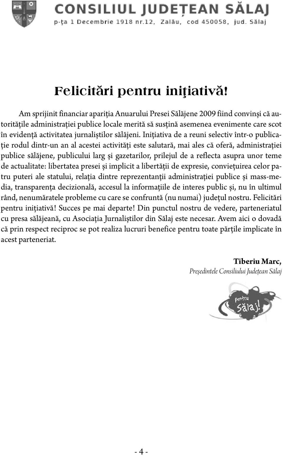 jurnaliștilor sălăjeni.