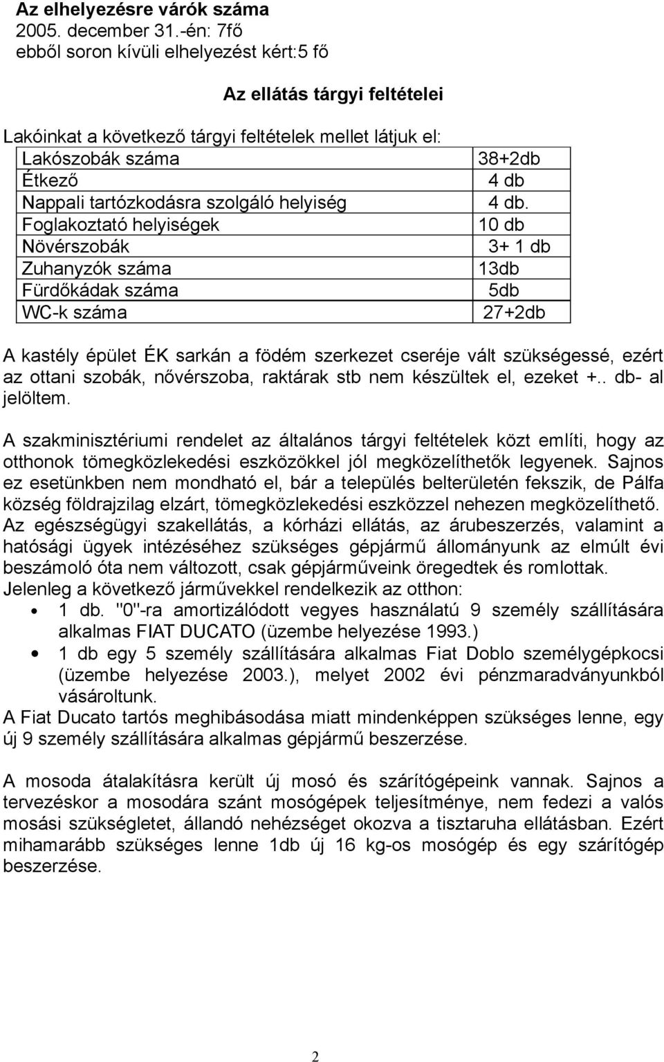 szolgáló helyiség 4 db.