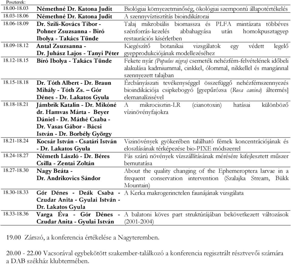 12 Antal Zsuzsanna - Talaj mikrobiális biomassza és PLFA mintázata többéves szénforrás-kezelés abbahagyása után homokpusztagyep restaurációs kísérletben Kiegészítı botanikai vizsgálatok egy védett
