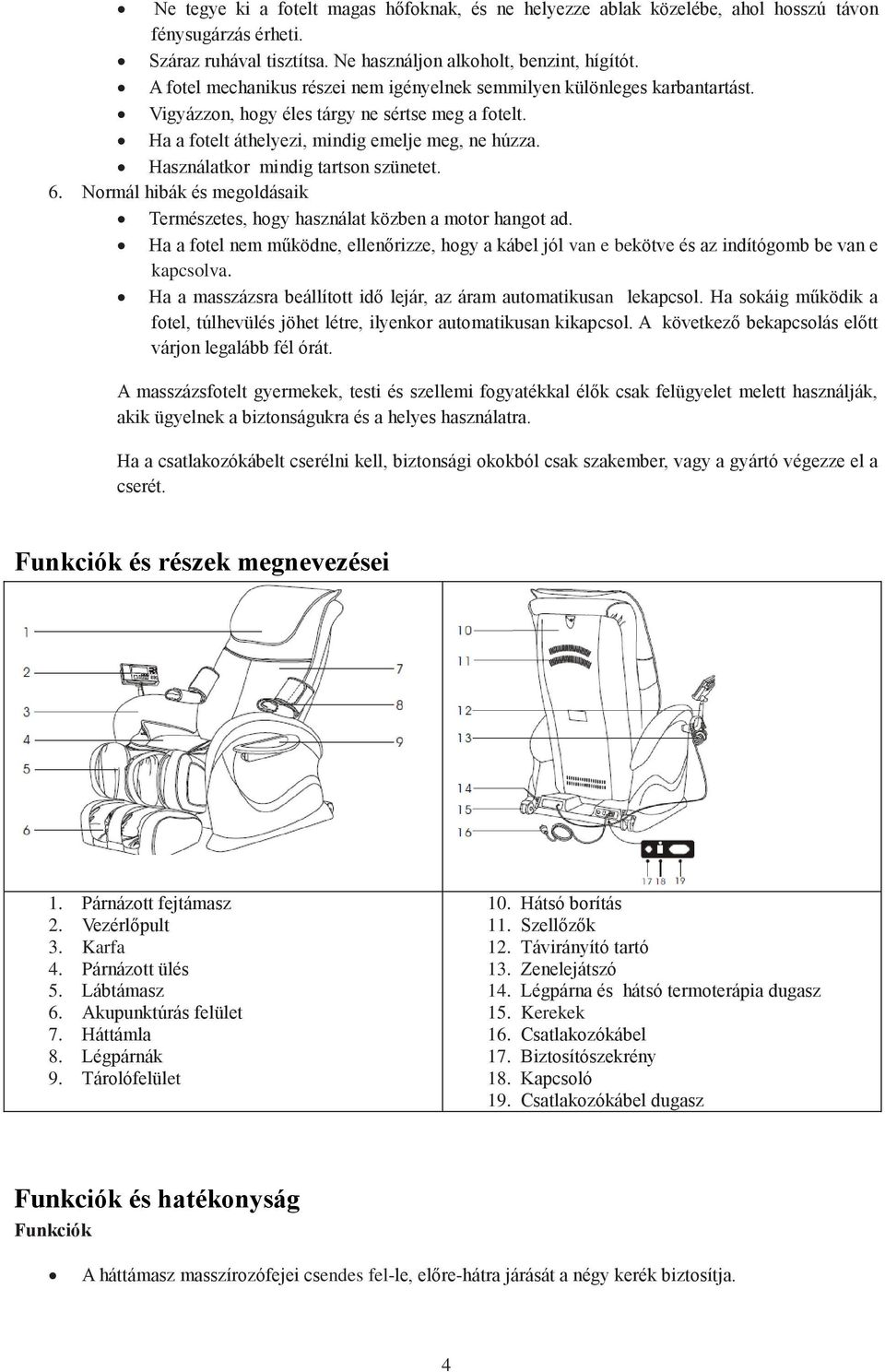 Használatkor mindig tartson szünetet. 6. Normál hibák és megoldásaik Természetes, hogy használat közben a motor hangot ad.