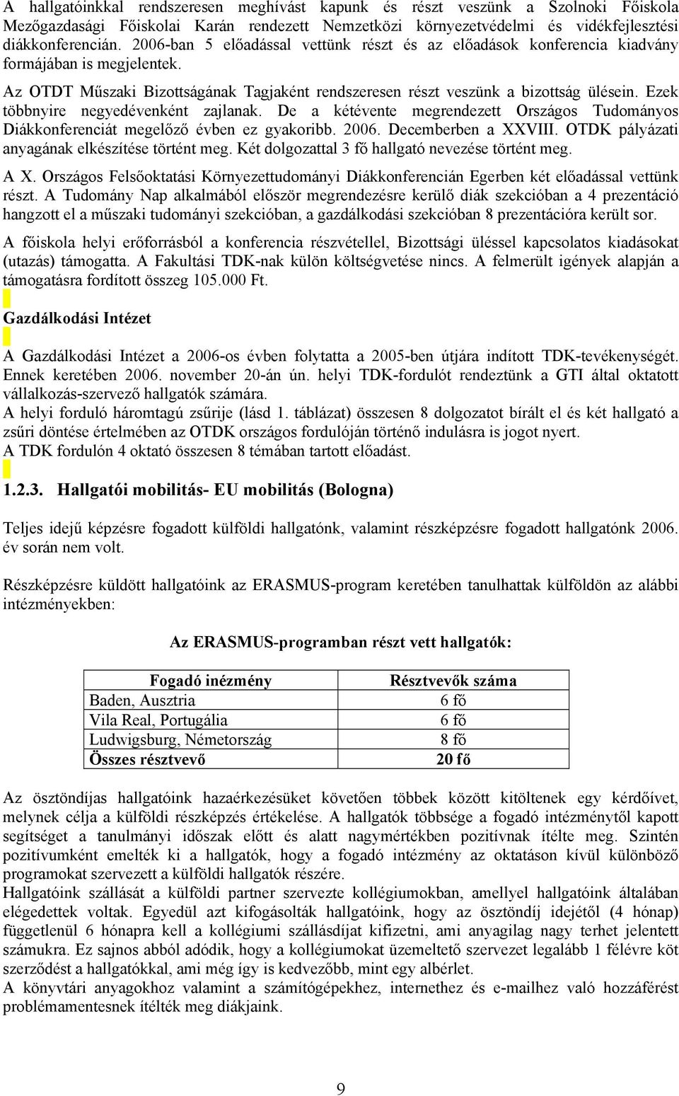 Ezek többnyire negyedévenként zajlanak. De a kétévente megrendezett Országos Tudományos Diákkonferenciát megelőző évben ez gyakoribb. 2006. Decemberben a XXVIII.