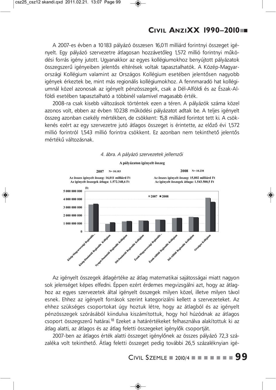 Ugyaakkor az egyes kollégiumokhoz beyújtott pályázatok összegszerű igéyeibe jeletős eltérések voltak tapasztalhatók.