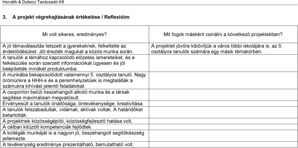 osztályos tanuló. Nagy örömünkre a HHH-s és a peremhelyzetűek is megtalálták a számukra kihívást jelentő feladatokat.