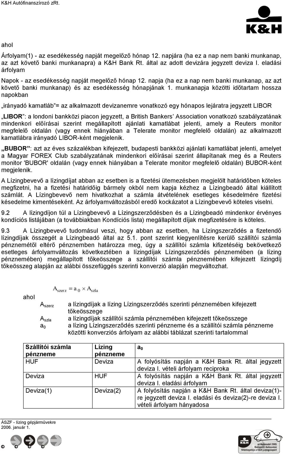 munkanapja közötti időtartam hossza napokban irányadó kamatláb = az alkalmazott devizanemre vonatkozó egy hónapos lejáratra jegyzett LIBOR LIBOR : a londoni bankközi piacon jegyzett, a British