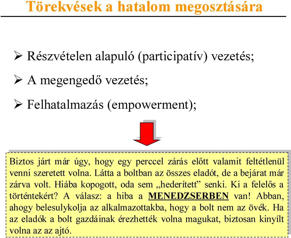 volt. Hiába Hiábakopogott, oda odasem hederített senki. senki. Ki Kia felelős felelős aa történtekért? A válasz: válasz: a hiba hiba a MENEDZSERBEN van!