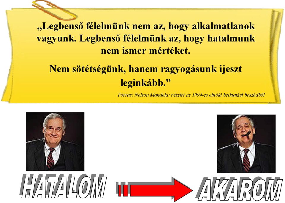 Nem sötétségünk, hanem ragyogásunk ijeszt leginkább.