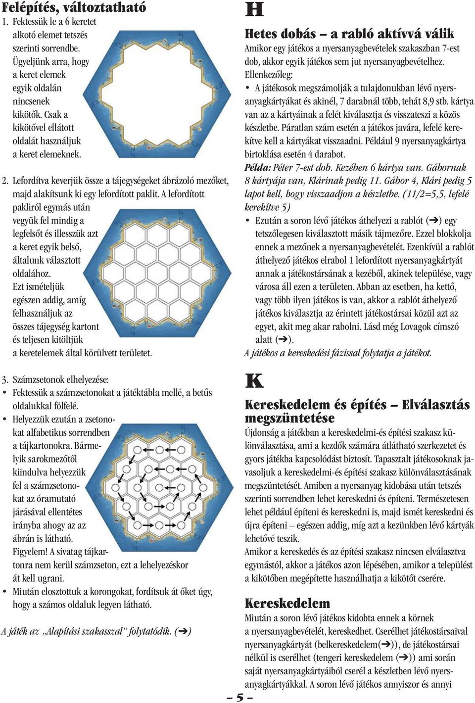 A lefordított pakliról egymás után vegyük fel mindig a legfelsőt és illesszük azt a keret egyik belső, általunk választott oldalához.