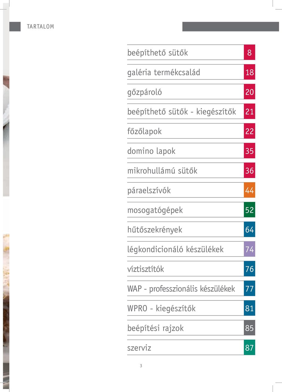 mosogatógépek 52 hűtőszekrények 64 légkondicionáló készülékek 74 víztisztítók 76 WAP