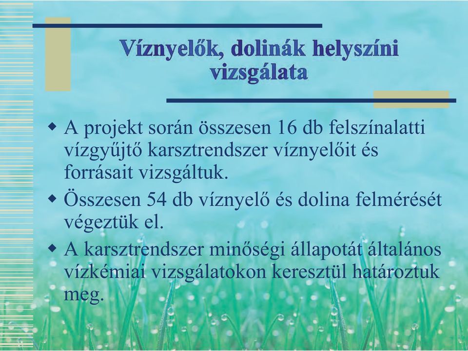 Összesen 54 db víznyelő és dolina felmérését végeztük el.