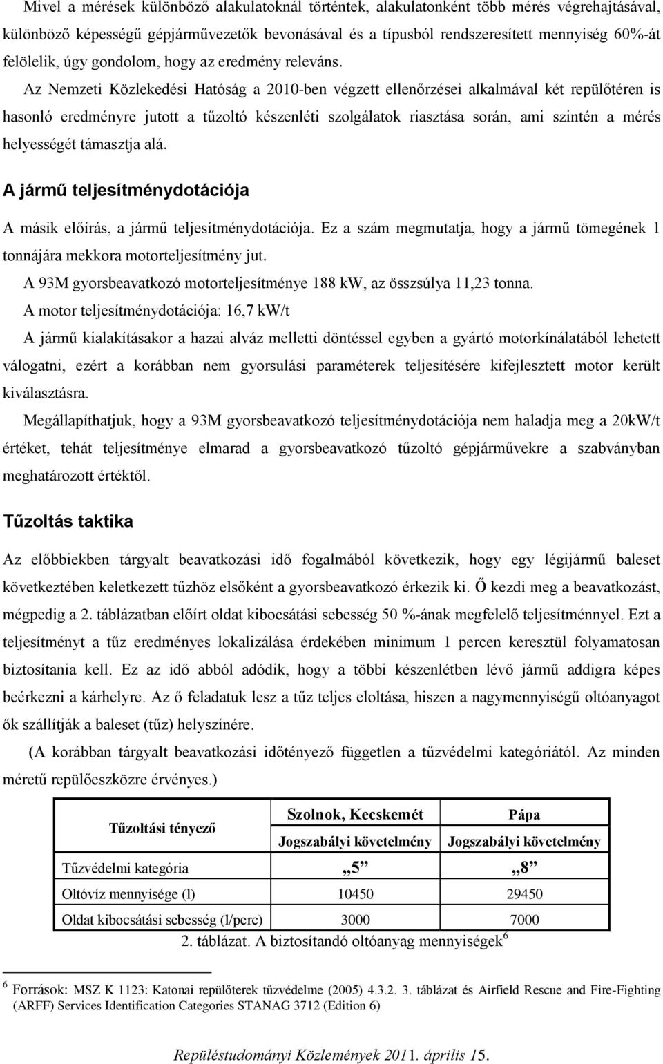 Az Nemzeti Közlekedési Hatóság a 2010-ben végzett ellenőrzései alkalmával két repülőtéren is hasonló eredményre jutott a tűzoltó készenléti szolgálatok riasztása során, ami szintén a mérés