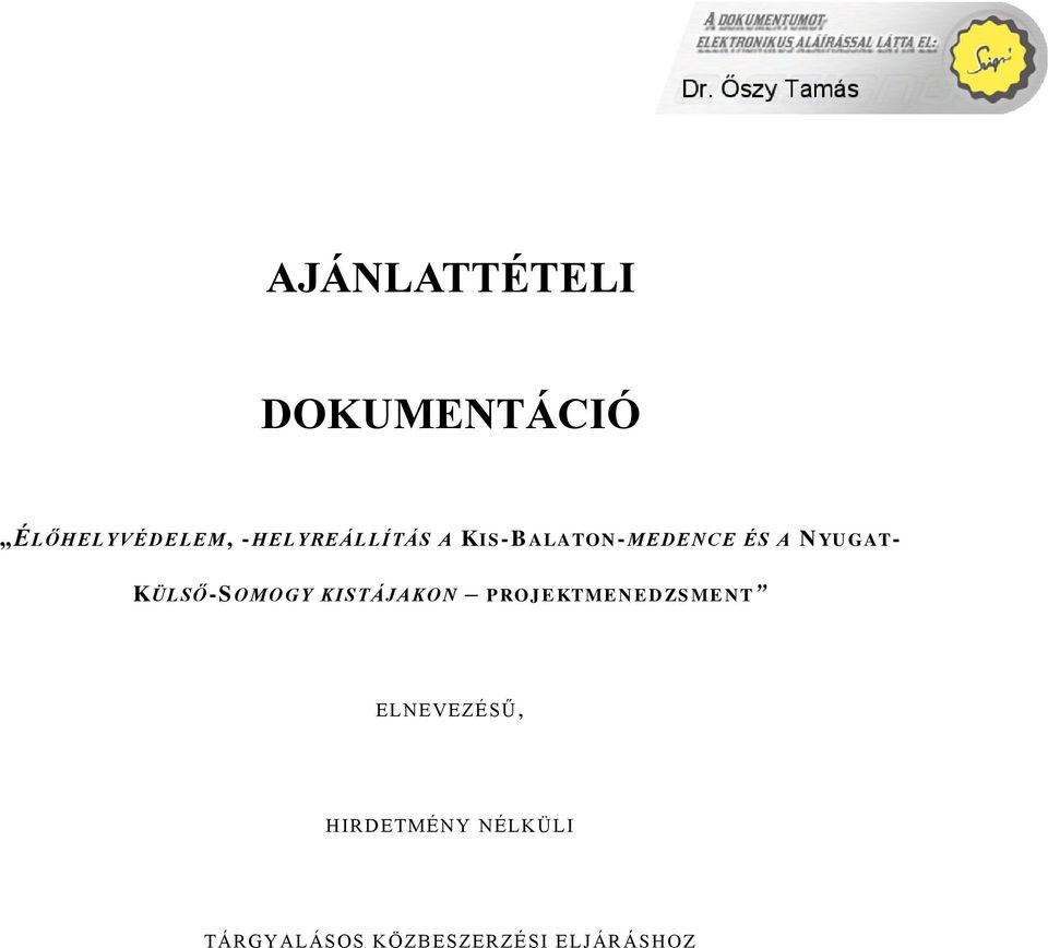 KÜLSŐ-SOMOGY KISTÁJAKON PROJEKTMENEDZSMENT