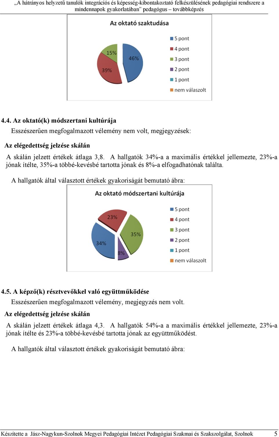 -a többé-kevésbé tartotta jónak és 8%-a elfogadhatónak találta. 4.5.