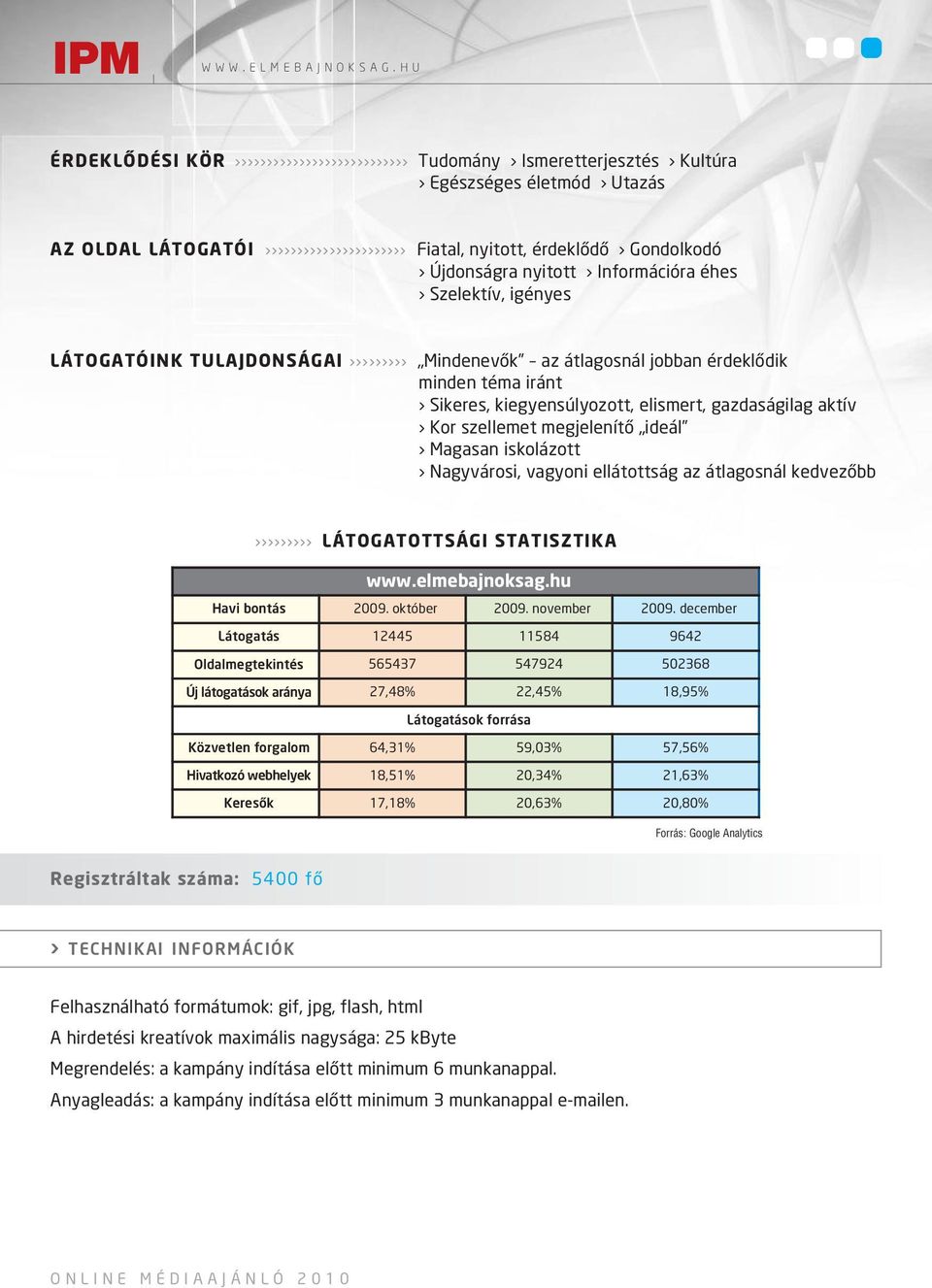 LÁTOGATÓINK TULAJDONSÁGAI Mindenevők az átlagosnál jobban érdeklődik minden téma iránt Sikeres, kiegyensúlyozott, elismert, gazdaságilag aktív Kor szellemet megjelenítő ideál Magasan iskolázott