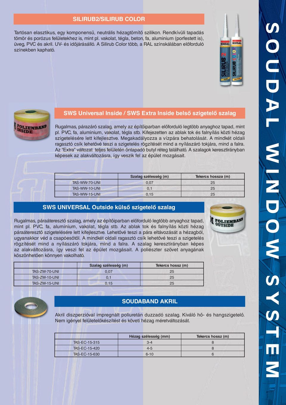 SOUDAL WINDOW SYSTEM PROFESSZIONÁLIS TERMÉKEK - PDF Ingyenes letöltés