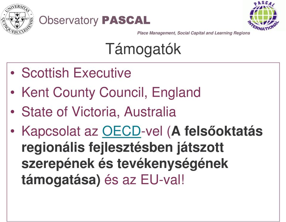 OECD-vel (A felsoktatás regionális fejlesztésben