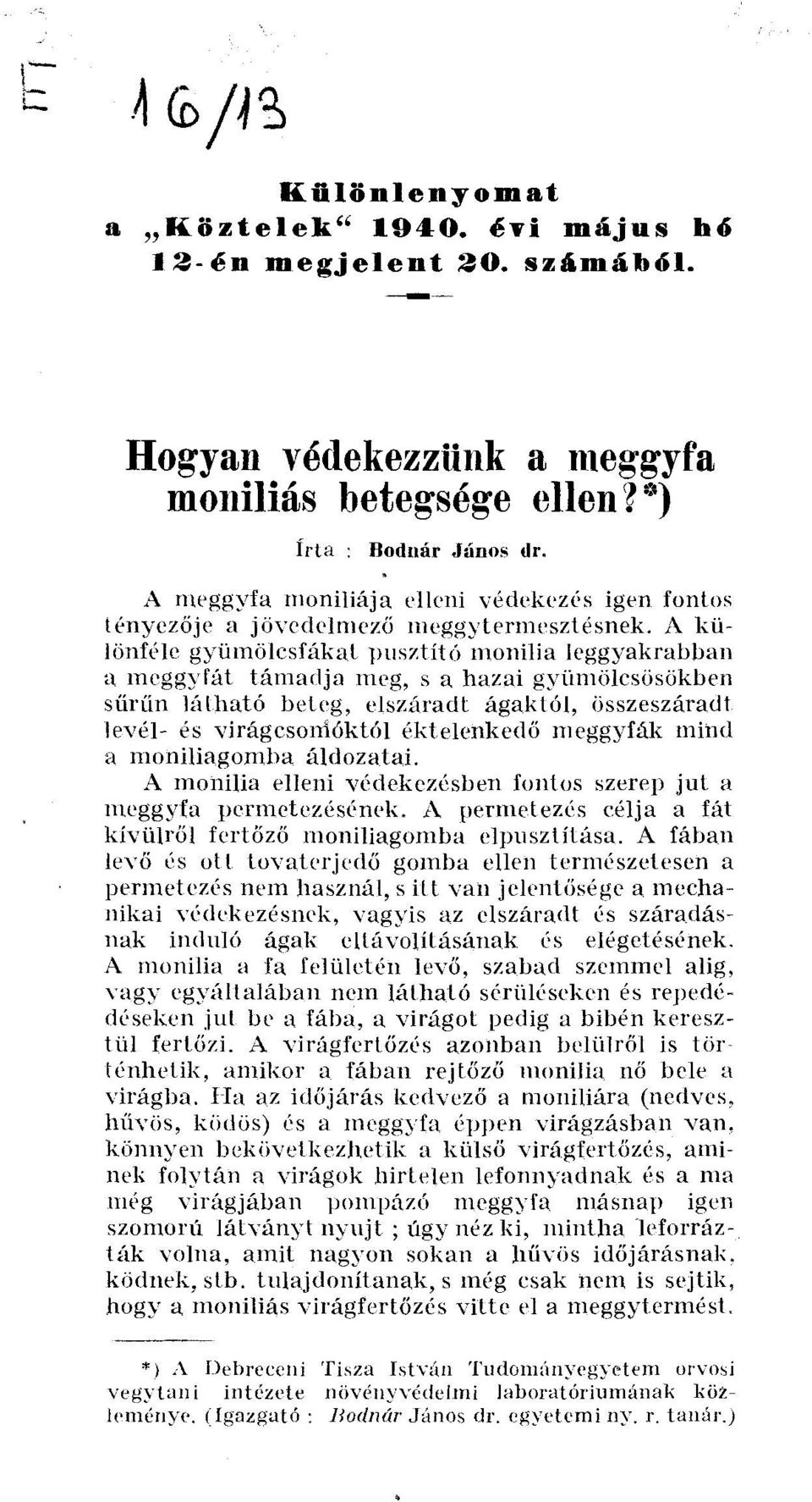 A különféle gyümölcsfákat pusztító monilia leggyakrabban a meggyfát támadja meg, s a hazai gyümölcsösökben sűrűn látható beteg, elszáradt ágaktól, összeszáradt levél- és virágcsonlóktól éktelenkedő