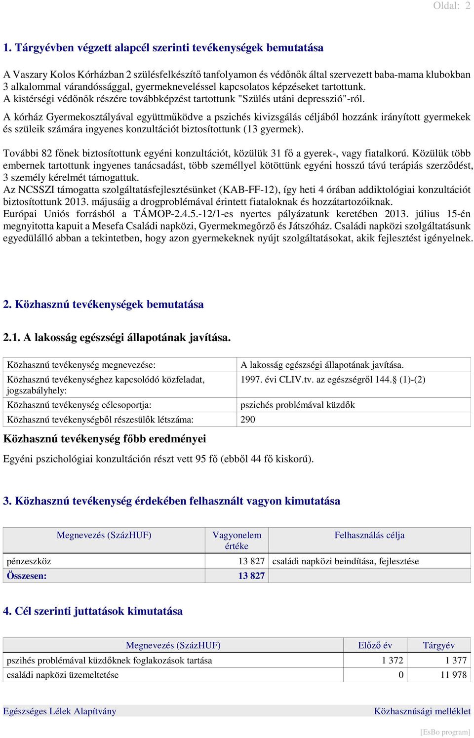 gyermekneveléssel kapcsolatos képzéseket tartottunk. A kistérségi védőnők részére továbbképzést tartottunk "Szülés utáni depresszió"-ról.