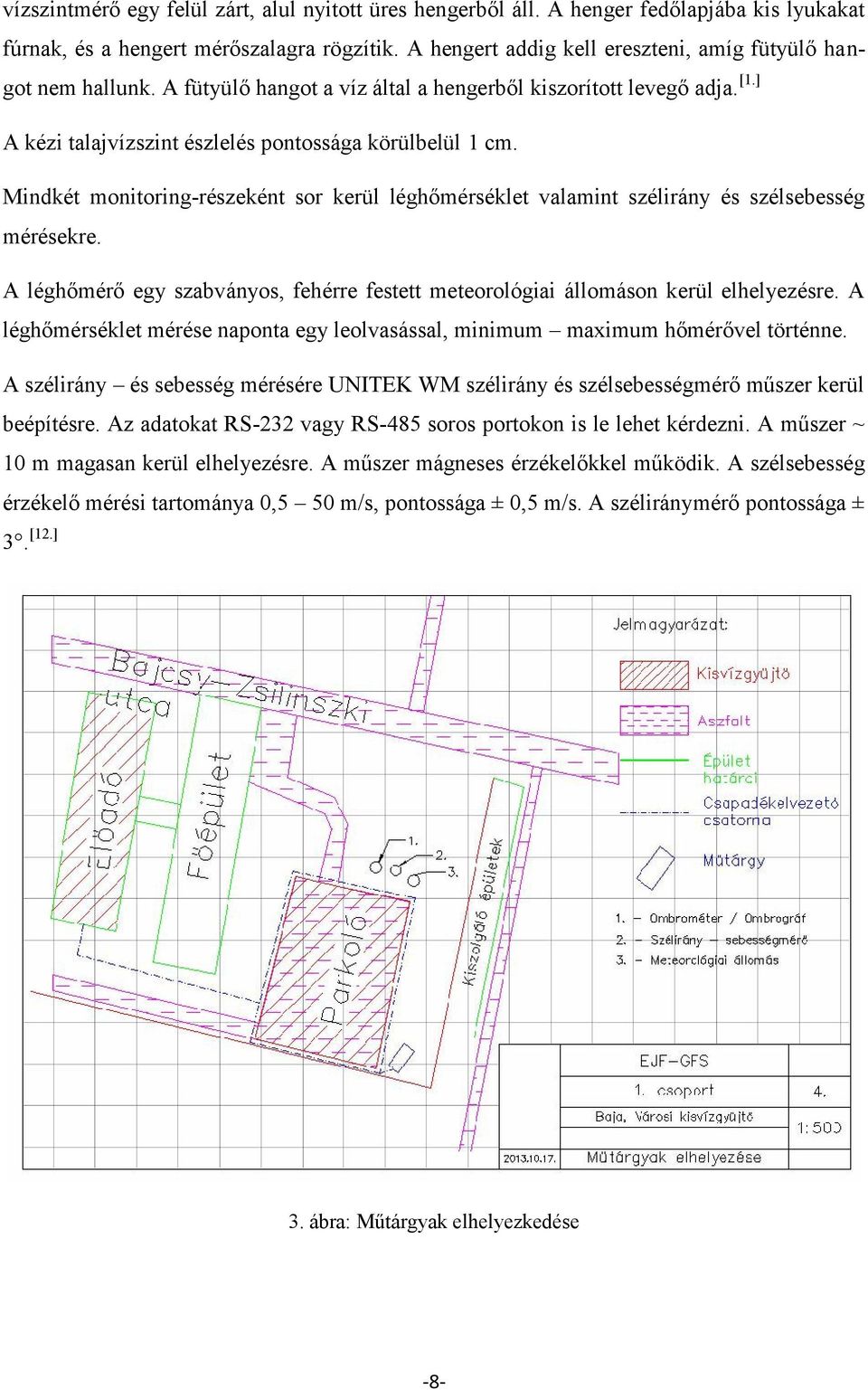 Mindkét monitoring-részeként sor kerül léghőmérséklet valamint szélirány és szélsebesség mérésekre. A léghőmérő egy szabványos, fehérre festett meteorológiai állomáson kerül elhelyezésre.