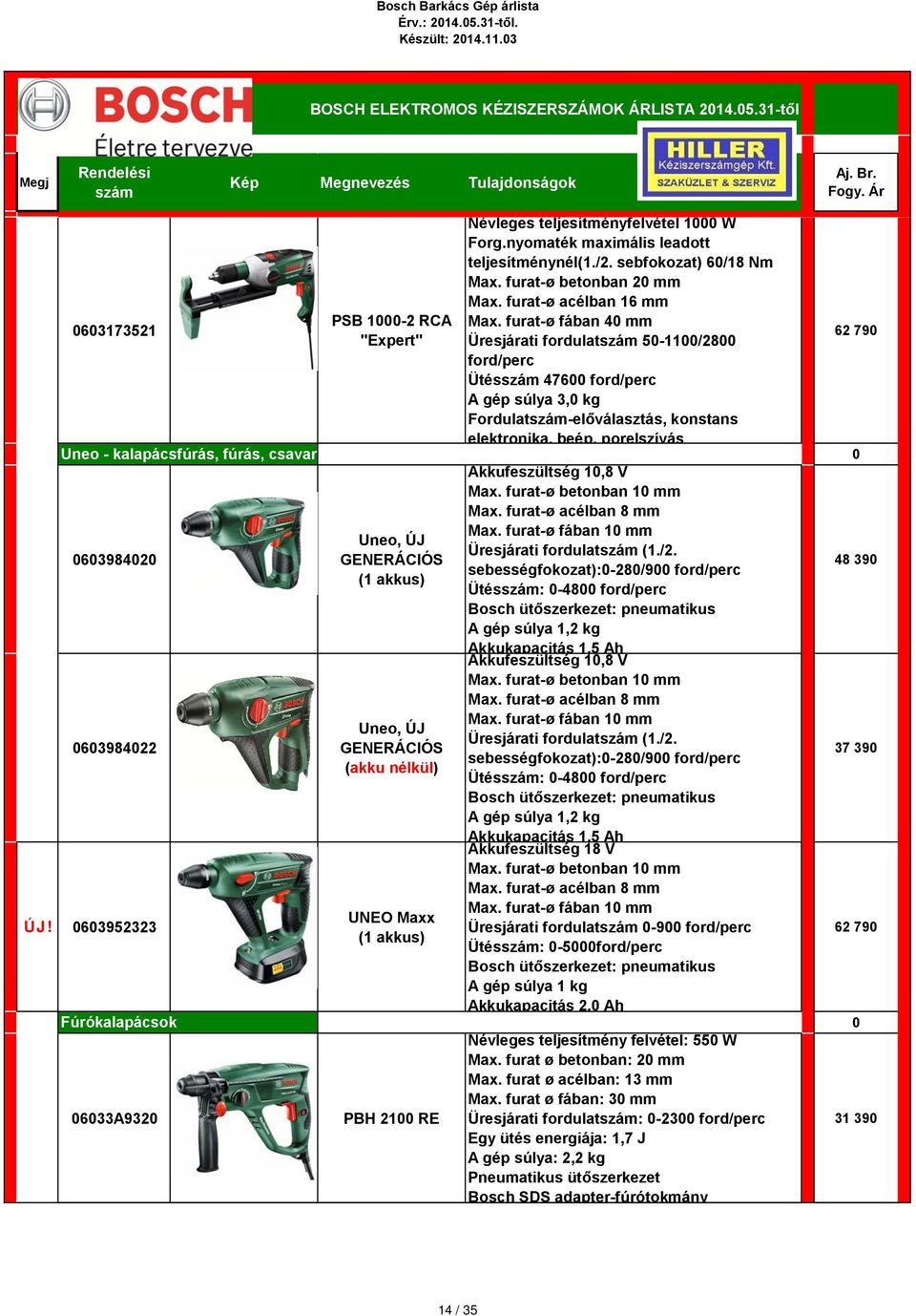nyomaték maximális leadott teljesítménynél(1./2. sebfokozat) 6/18 Nm Max. furat-ø betonban 2 mm Max. furat-ø acélban 16 mm Max.