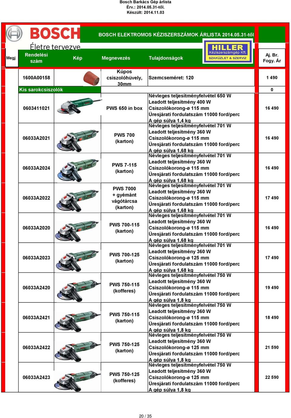 Leadott teljesítmény 4 W Csiszolókorong-ø 115 mm Üresjárati fordulat 11 ford/perc A gép súlya 1,4 kg Névleges teljesítményfelvétel 71 W Leadott teljesítmény 36 W Csiszolókorong-ø 115 mm Üresjárati