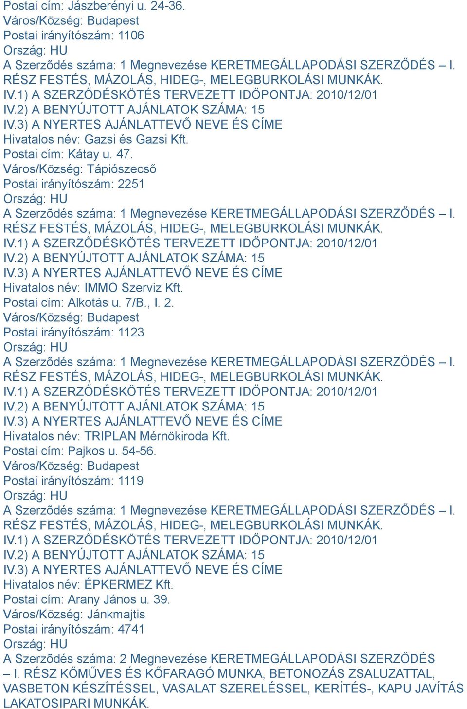 Postai cím: Pajkos u. 54-56.