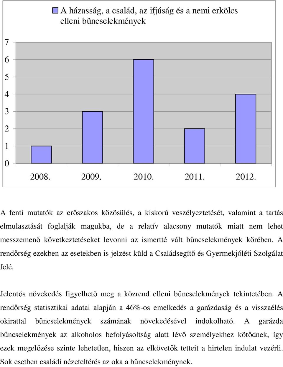 levonni az ismertté vált bőncselekmények körében. A rendırség ezekben az esetekben is jelzést küld a Családsegítı és Gyermekjóléti Szolgálat felé.