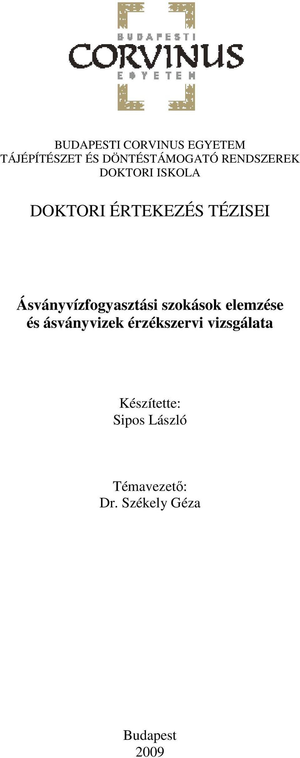 Ásványvízfogyasztási szokások elemzése és ásványvizek