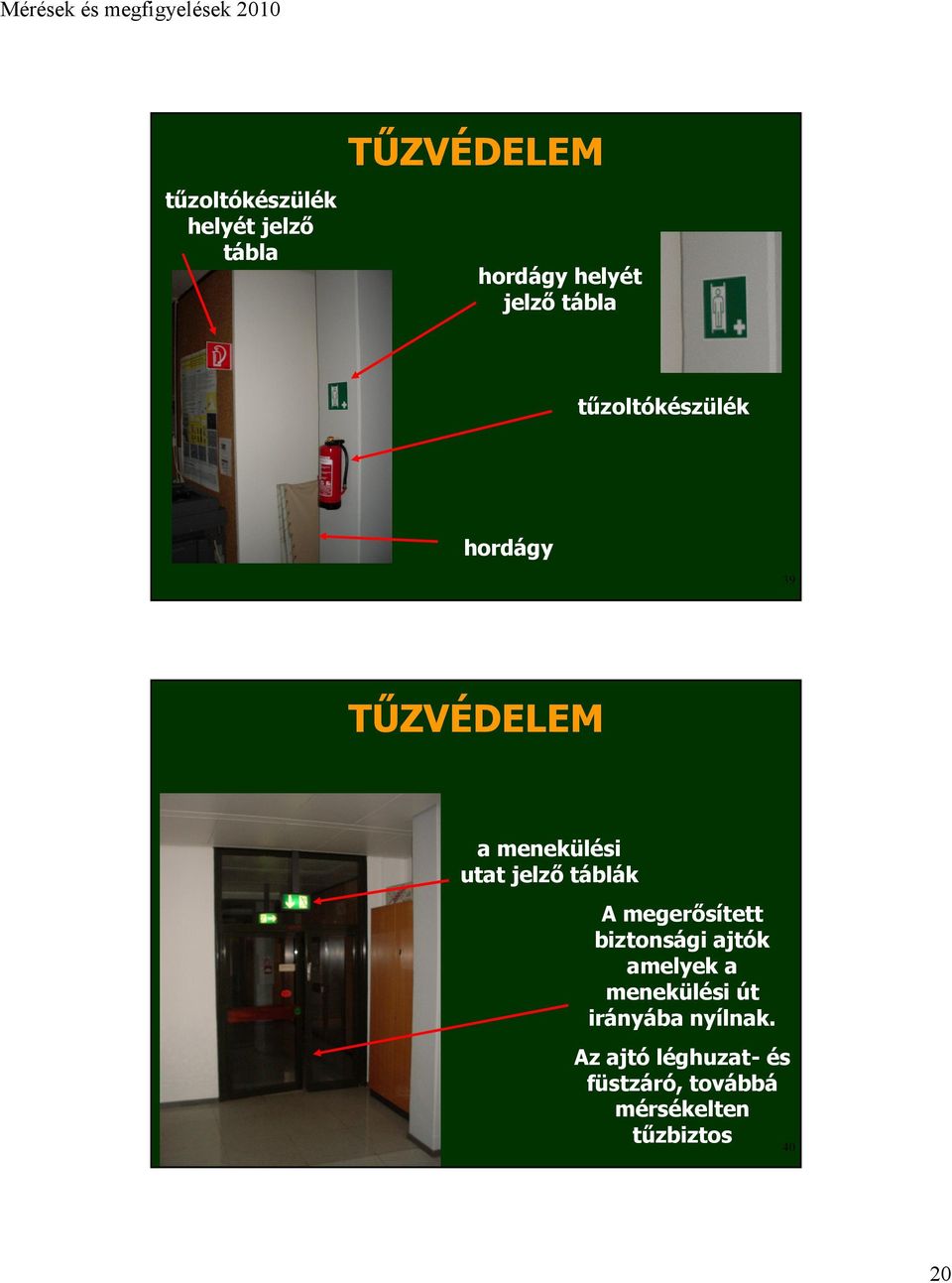 táblák A megerősített biztonsági ajtók amelyek a menekülési út