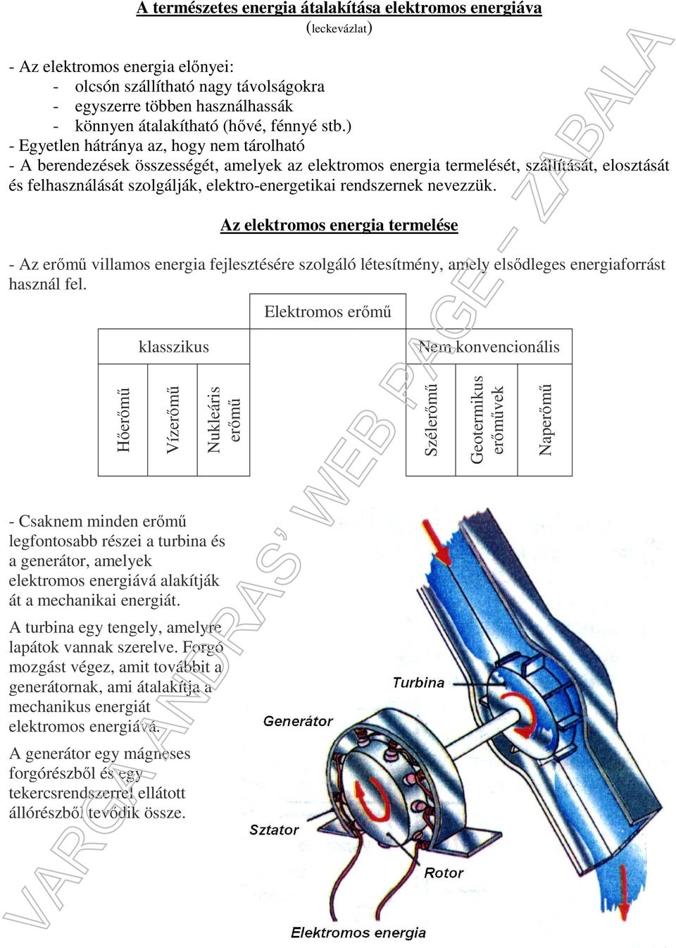 A természetes energia átalakítása elektromos energiáva (leckevázlat) - PDF  Free Download