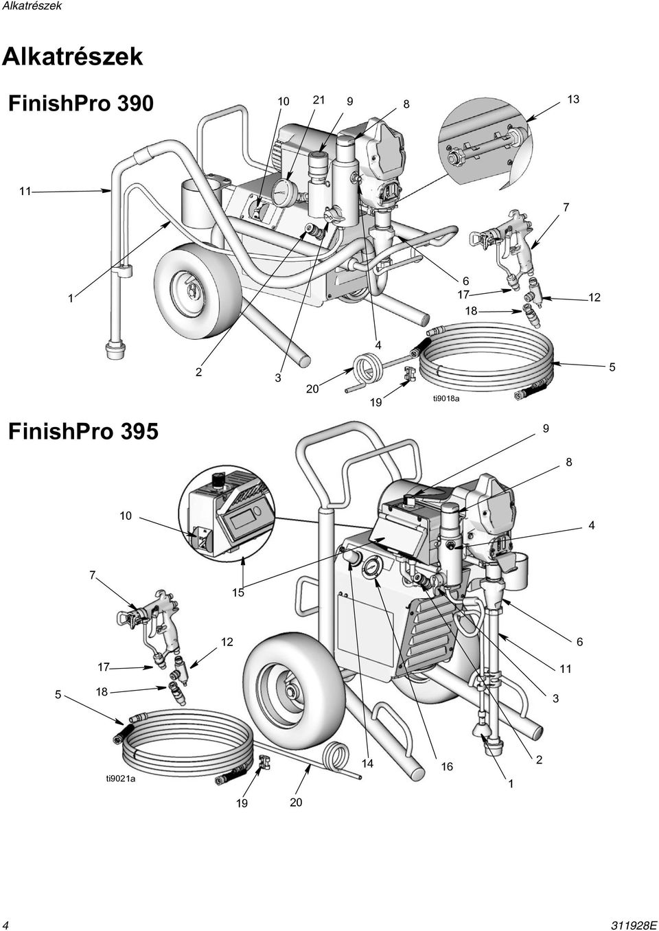 ti9018a 5 FinishPro 395 9 8 10 4 7 15 12 6