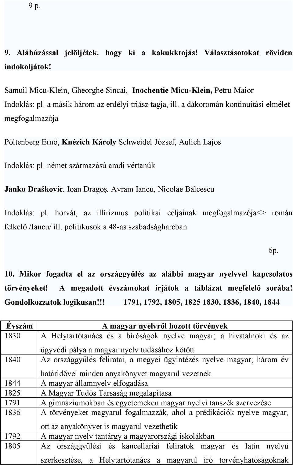 német származású aradi vértanúk Janko Draškovic, Ioan Dragoş, Avram Iancu, Nicolae Bălcescu Indoklás: pl. horvát, az illírizmus politikai céljainak megfogalmazója<> román felkelő /Iancu/ ill.