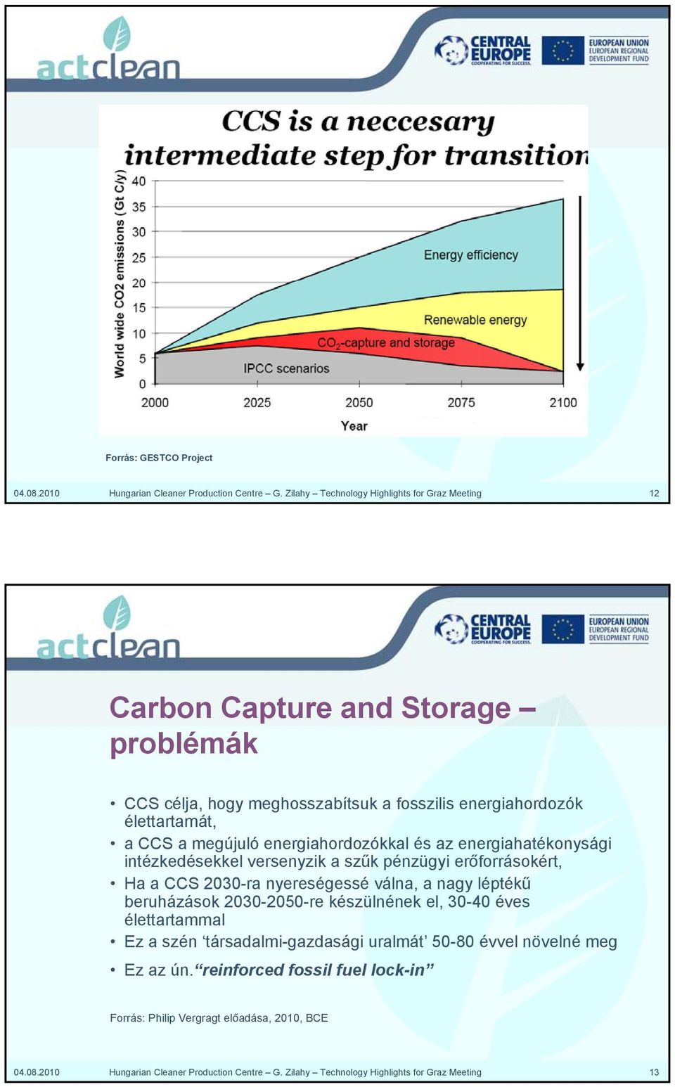 megújuló energiahordozókkal és az energiahatékonysági intézkedésekkel versenyzik a szűk pénzügyi erőforrásokért, Ha a CCS 2030-ra nyereségessé válna, a nagy léptékű