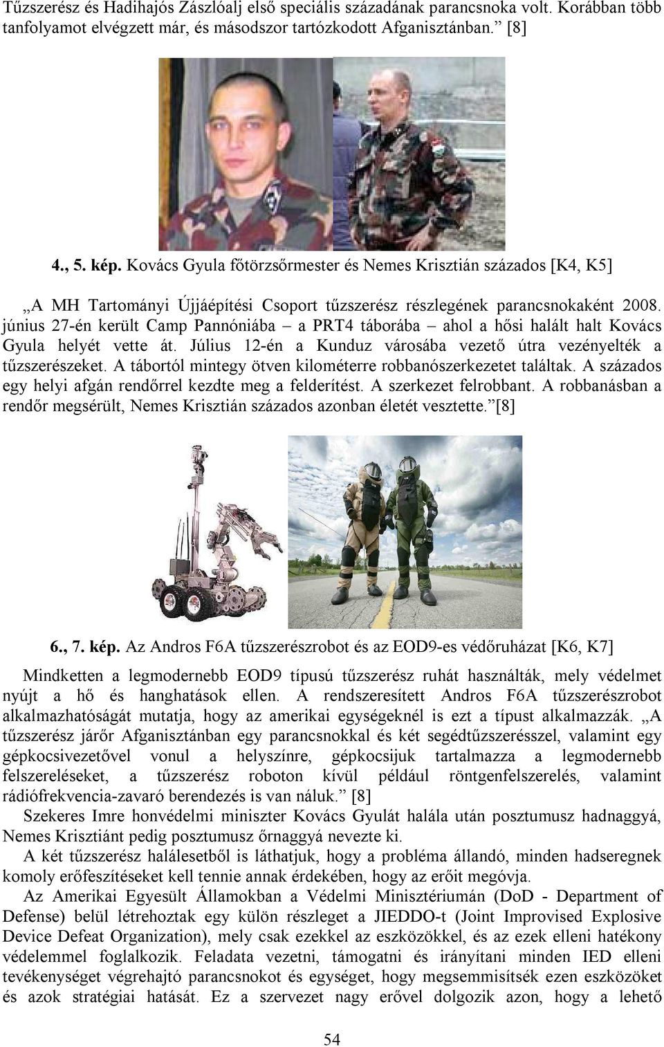 június 27-én került Camp Pannóniába a PRT4 táborába ahol a hősi halált halt Kovács Gyula helyét vette át. Július 12-én a Kunduz városába vezető útra vezényelték a tűzszerészeket.