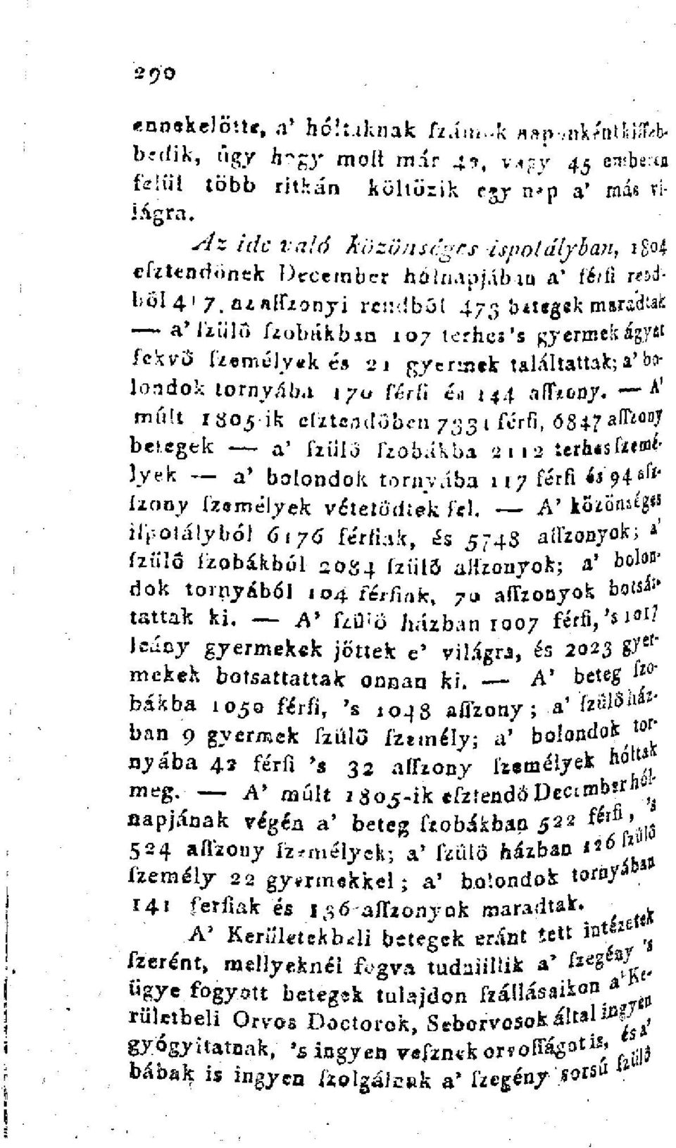 k és 21 gyermek találtattak; a* bolondok tornyába 170 férfi é.i 144 aítjony.