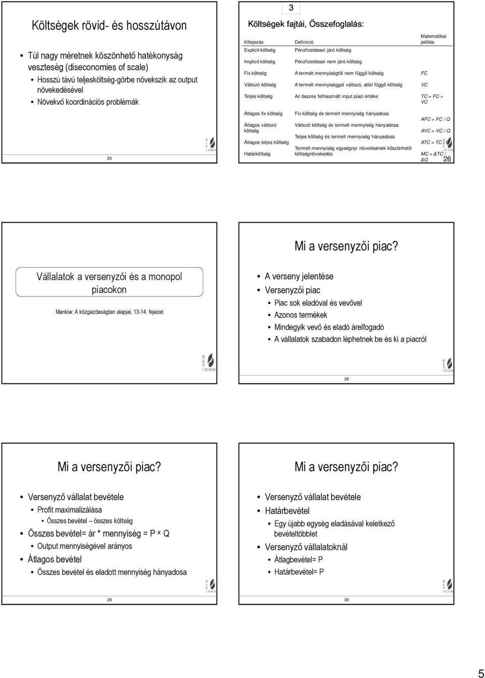 Határköltség Definíció Pénzfizetéssel járó költség Pénzfizetéssel nem járó költség A termelt mennyiségtől nem függő költség A termelt mennyiséggel változó, attól függő költség Az összes felhasznált