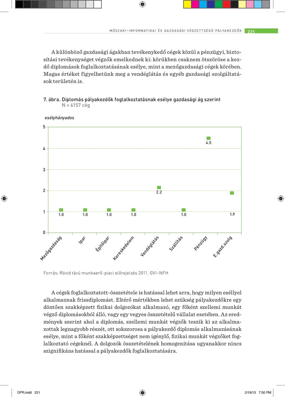 Magas értéket figyelhetünk meg a vendéglátás és egyéb gazdasági szolgáltatások területén is. 7. ábra.