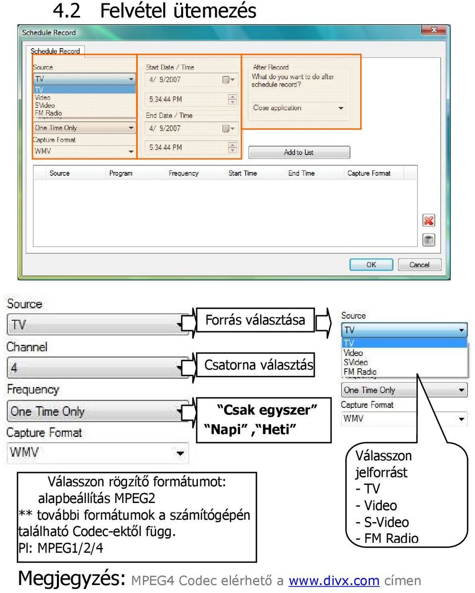 számítógépén található Codec-ektől függ.