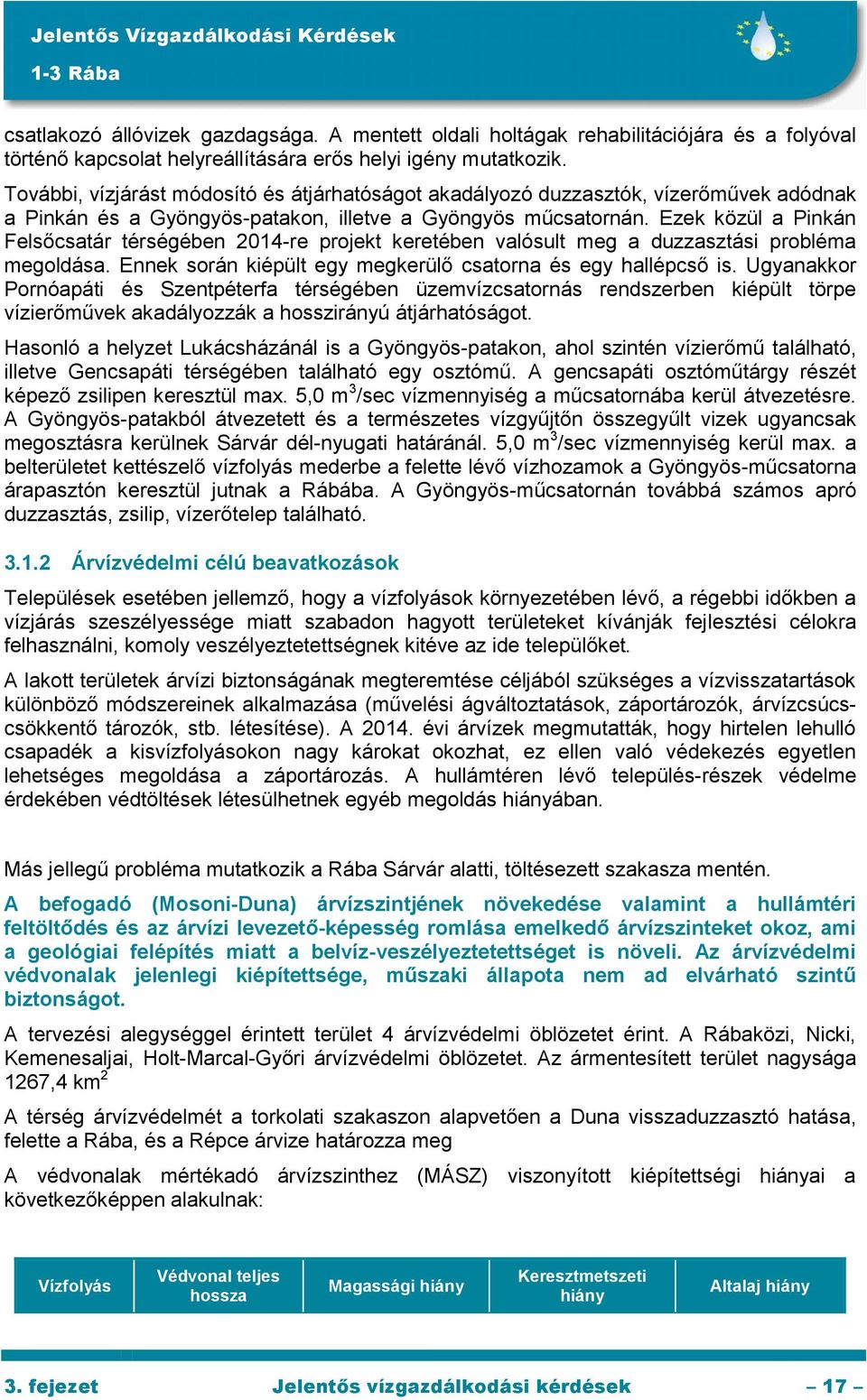 Ezek közül a Pinkán Felsőcsatár térségében 2014-re projekt keretében valósult meg a duzzasztási probléma megoldása. Ennek során kiépült egy megkerülő csatorna és egy hallépcső is.