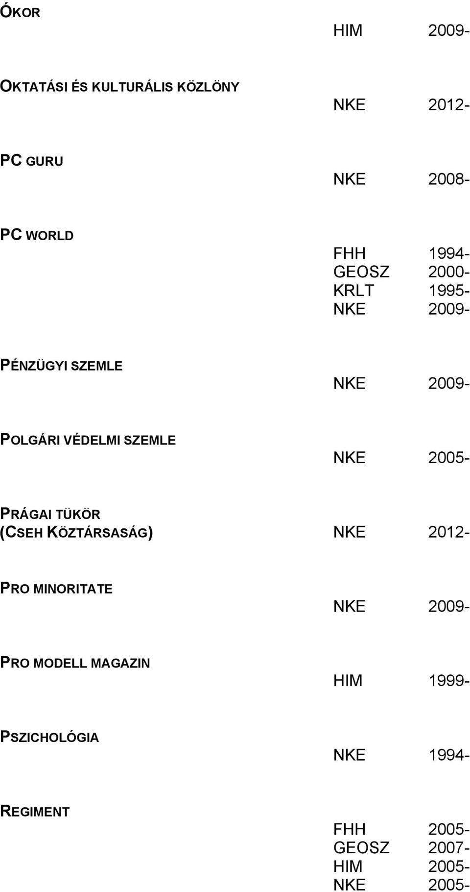 2005- PRÁGAI TÜKÖR (CSEH KÖZTÁRSASÁG) PRO MINORITATE PRO MODELL MAGAZIN HIM