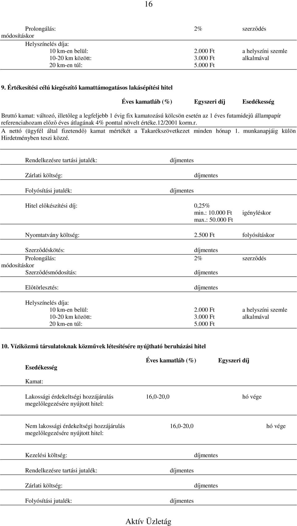 éves futamidejű állampapír referenciahozam előző éves átlagának 4% ponttal növelt értéke.12/2001 korm.r. A nettó (ügyfél által fizetendő) kamat mértékét a Takarékszövetkezet minden hónap 1.