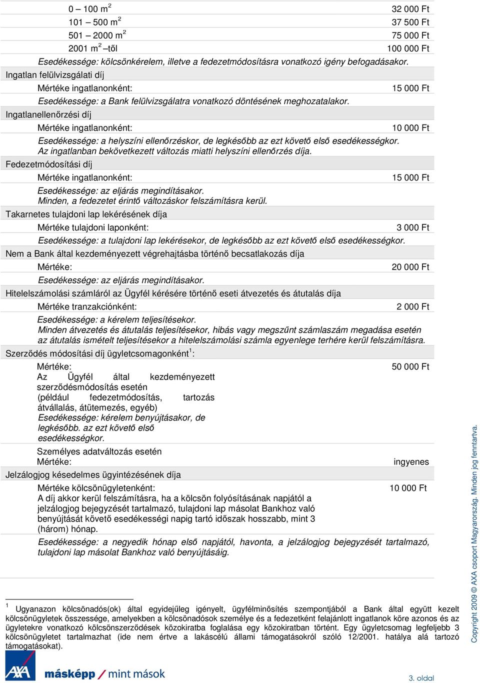 Ingatlanellenırzési díj Mértéke ingatlanonként: Esedékessége: a helyszíni ellenırzéskor, de legkésıbb az ezt követı elsı esedékességkor.