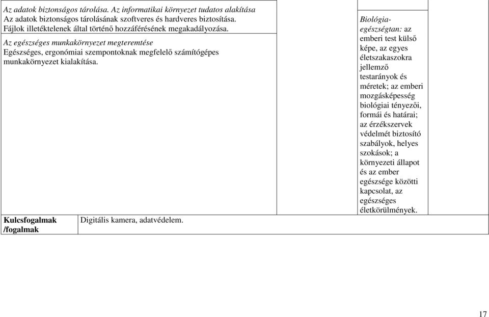 Az egészséges munkakörnyezet megteremtése Egészséges, ergonómiai szempontoknak megfelelő számítógépes munkakörnyezet kialakítása.