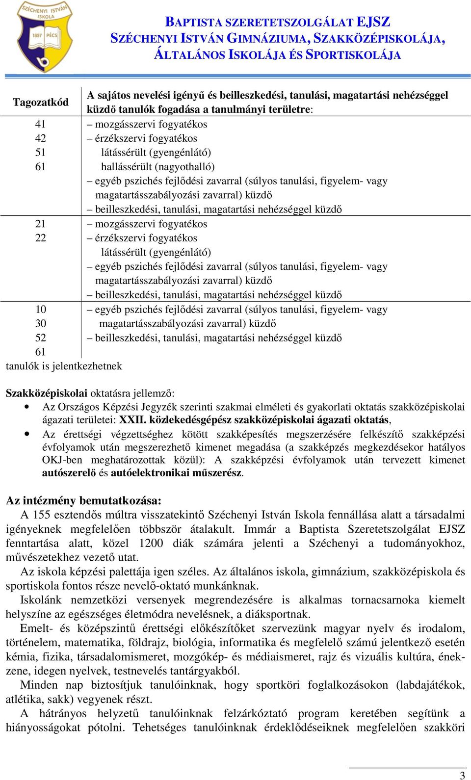 jellemző: Az Országos Képzési Jegyzék szerinti szakmai elméleti és gyakorlati oktatás szakközépiskolai ágazati területei: XXII.