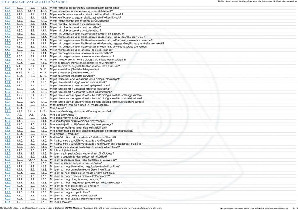 1.4.0. 1.3.0. 1.3.2. 1.3.4. Milyen mikrobák tartoznak az ektodermához? 1.4.0. 1.3.0. 1.3.2. 1.3.4. Milyen mikrobák tartoznak az entodermához? 1.4.0. 1.3.0. 1.3.2. 1.3.4. Milyen mikroorganizmusok illetékesek a mezodermális szerveknél?