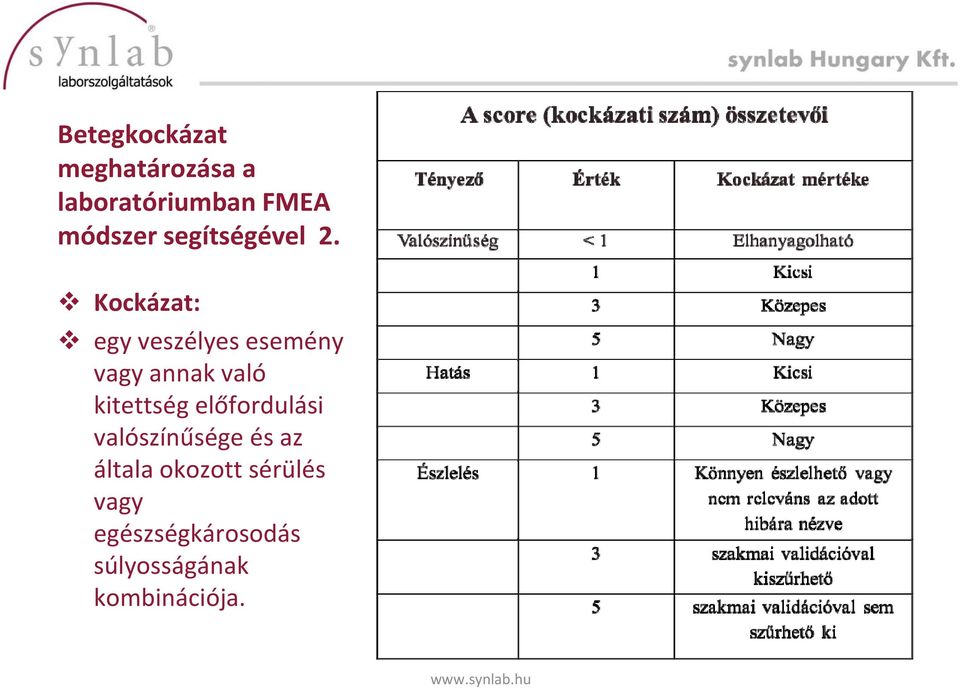 Kockázat: egy veszélyes esemény vagy annak való kitettség