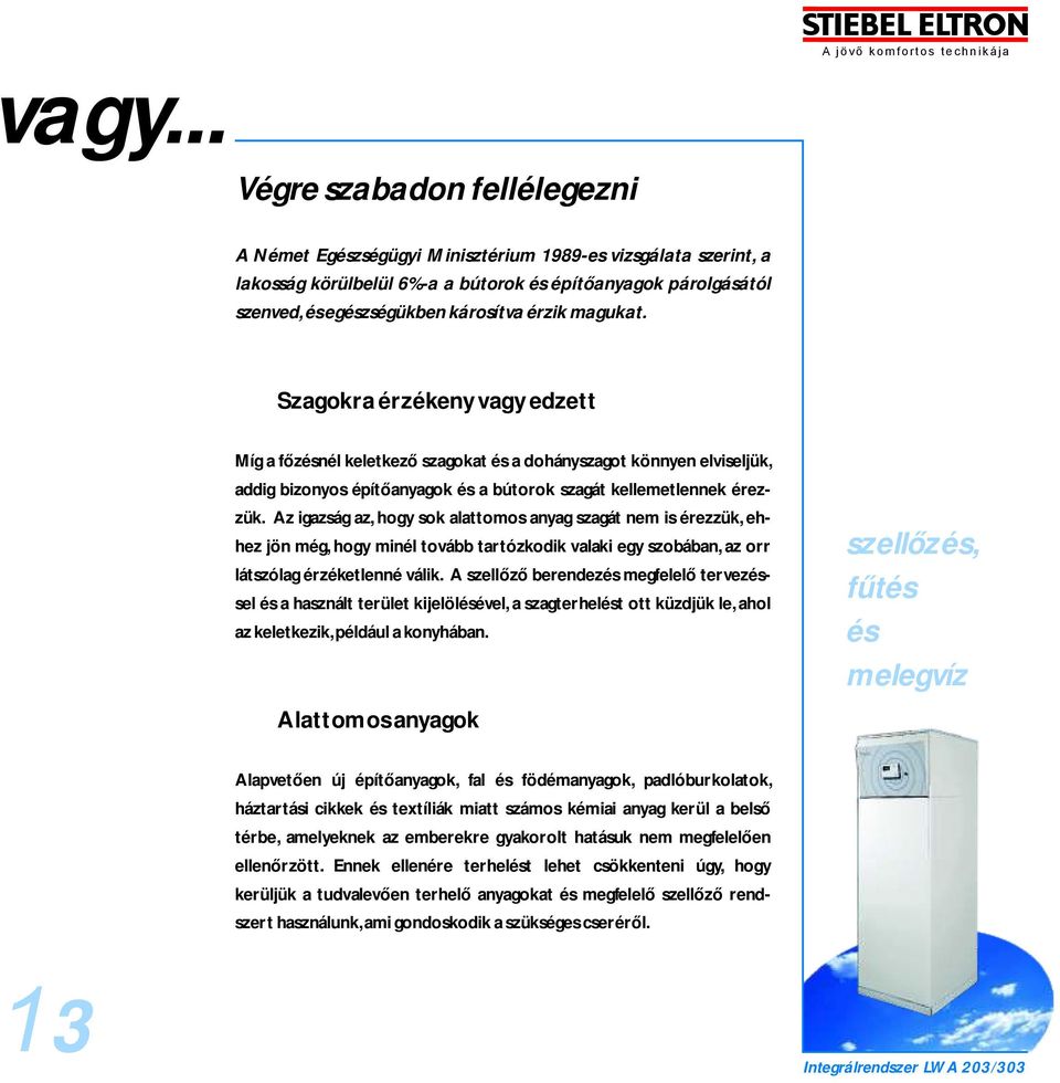 Szagokra érzékeny vagy edzett Míg a főzésnél keletkező szagokat és a dohányszagot könnyen elviseljük, addig bizonyos építőanyagok és a bútorok szagát kellemetlennek érezzük.