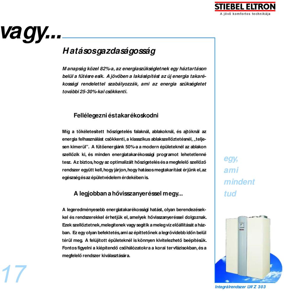 Fellélegezni és takarékoskodni Míg a tökéletesített hőszigetelés falaknál, ablakoknál, és ajtóknál az energia felhasználást csökkenti, a klasszikus ablakszellőztetésnél, teljesen kimerül.