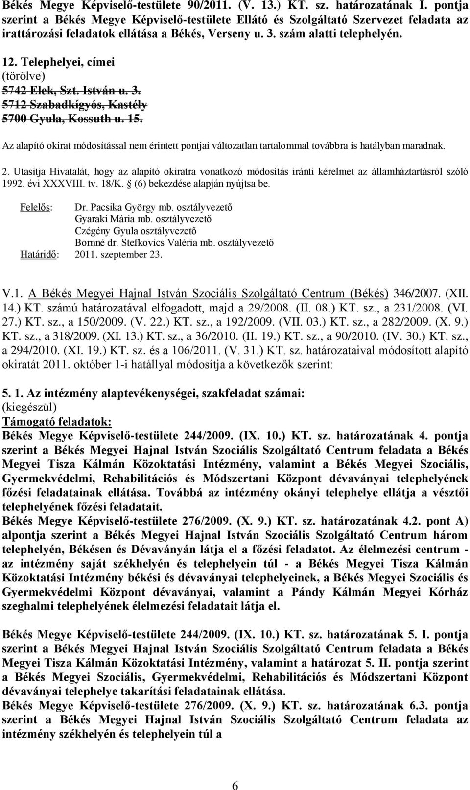 Telephelyei, címei 5742 Elek, Szt. István u. 3. 5712 Szabadkígyós, Kastély 5700 Gyula, Kossuth u. 15. 2.