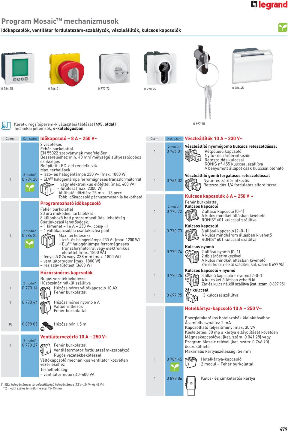 terhelések: 2 * izzó- és halogénlámpa 230 V~ (max. 1000 W) 1 0 784 20 ELV (1) halogénlámpa ferromágneses transzformátorral vagy elektronikus előtéttel (max. 0 VA) fűtőtest (max.